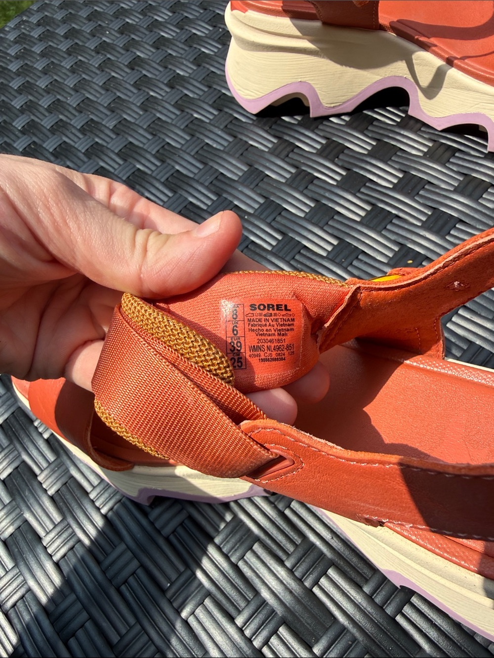 Sorel Coral Platform Sandals with Cream & Pink Wave Sole - Picture 5 of 5